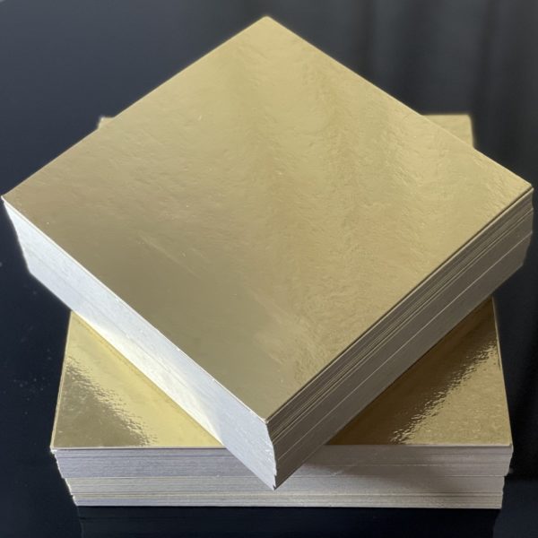 Planche à gâteaux carrée or/or