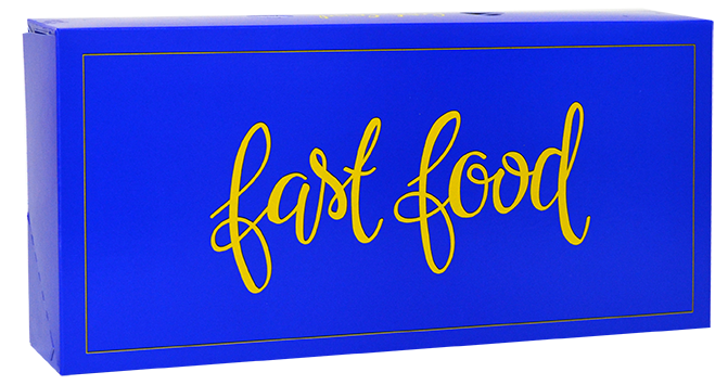 Boite sandwich - Fast Food - Bleu roi, Lot de 50 pcs