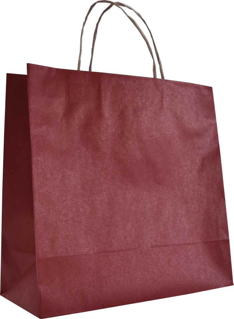 Sacs en kraft écru couleurs foncées - Collection Dhalia - Rouge, Lot de 50 sacs (330+150×400)