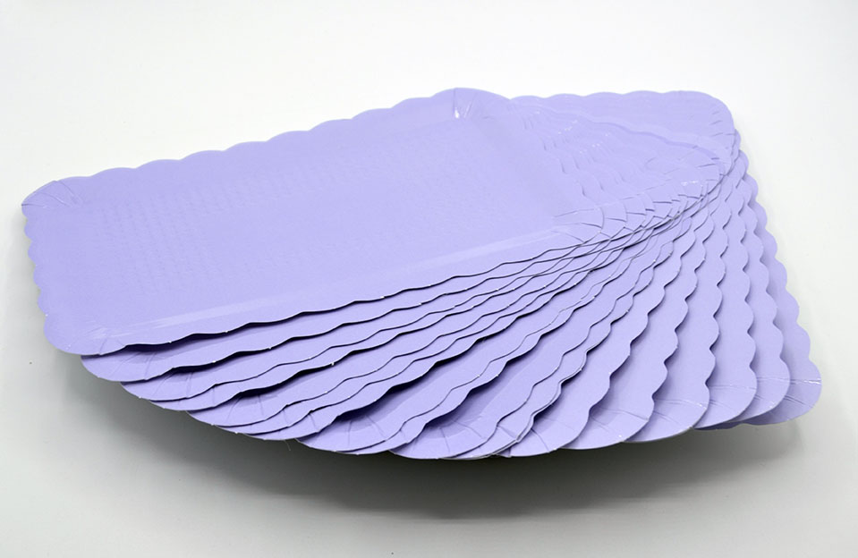 Plats rectangulaires 260x160 imprimé pastel - violet