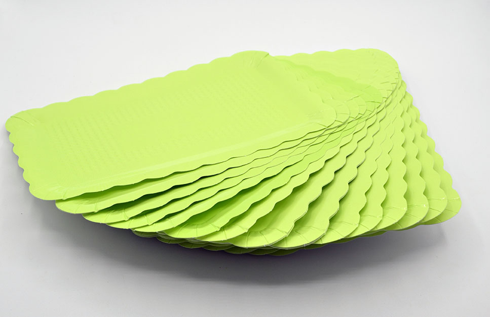 Plats rectangulaires 260x160 imprimé pastel - vert