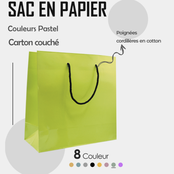 Sac en carton couché couleur pastel