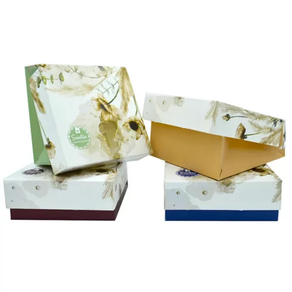 Boite pâtissière carton imprimée – Aquarelle